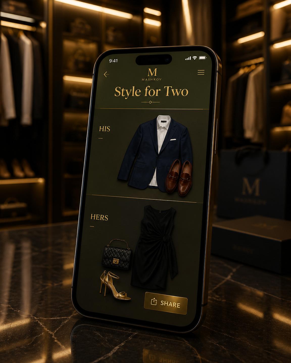 Style for Two split-screen with premium Share button